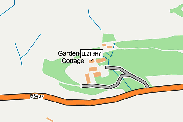 LL21 9HY map - OS OpenMap – Local (Ordnance Survey) LL21 9HY map - OS OpenMap – Local (Ordnance Survey)