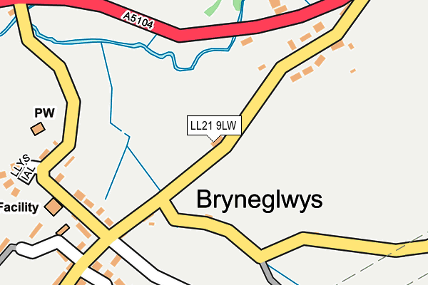 LL21 9LW map - OS OpenMap – Local (Ordnance Survey) LL21 9LW map - OS OpenMap – Local (Ordnance Survey)