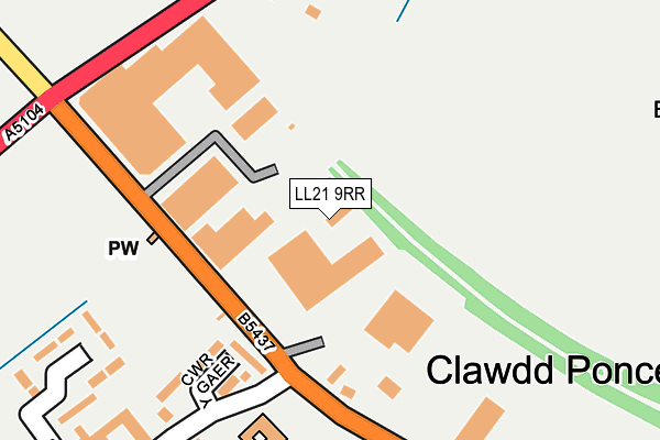 LL21 9RR map - OS OpenMap – Local (Ordnance Survey) LL21 9RR map - OS OpenMap – Local (Ordnance Survey)