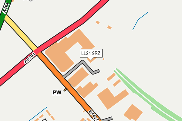 LL21 9RZ map - OS OpenMap – Local (Ordnance Survey) LL21 9RZ map - OS OpenMap – Local (Ordnance Survey)