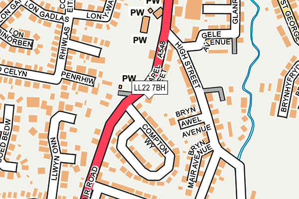 LL22 7BH map - OS OpenMap – Local (Ordnance Survey) LL22 7BH map - OS OpenMap – Local (Ordnance Survey)
