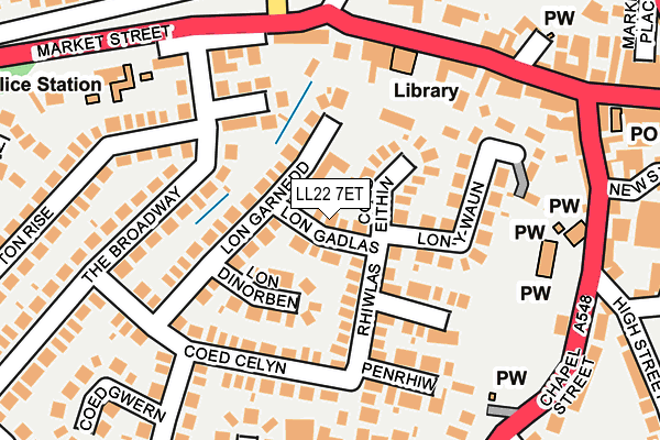 LL22 7ET map - OS OpenMap – Local (Ordnance Survey) LL22 7ET map - OS OpenMap – Local (Ordnance Survey)