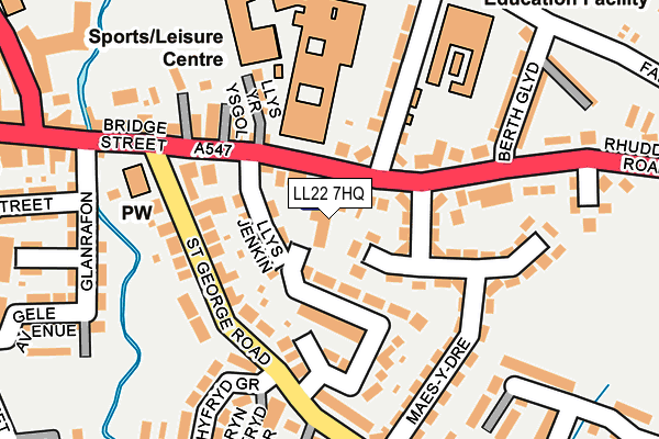 LL22 7HQ map - OS OpenMap – Local (Ordnance Survey) LL22 7HQ map - OS OpenMap – Local (Ordnance Survey)