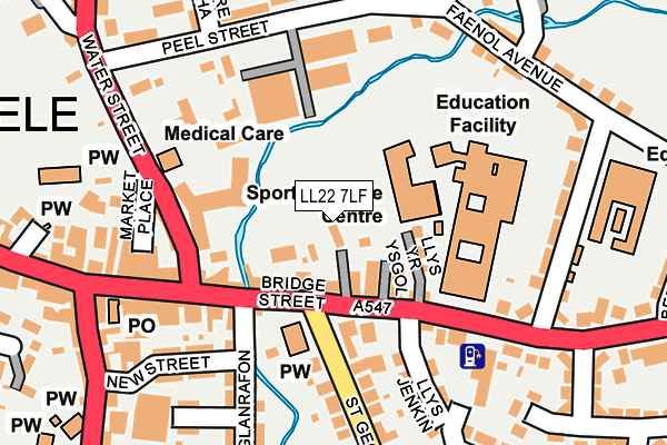 LL22 7LF map - OS OpenMap – Local (Ordnance Survey) LL22 7LF map - OS OpenMap – Local (Ordnance Survey)