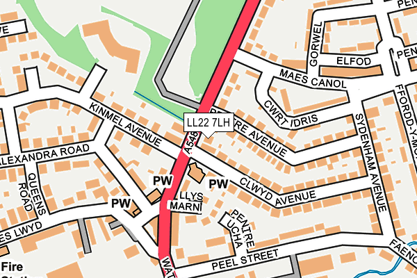 LL22 7LH map - OS OpenMap – Local (Ordnance Survey) LL22 7LH map - OS OpenMap – Local (Ordnance Survey)