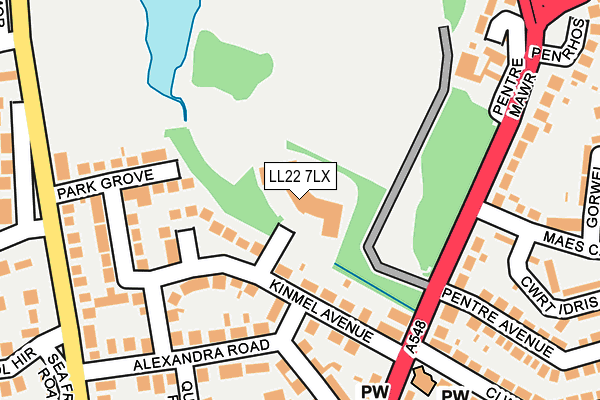 LL22 7LX map - OS OpenMap – Local (Ordnance Survey) LL22 7LX map - OS OpenMap – Local (Ordnance Survey)