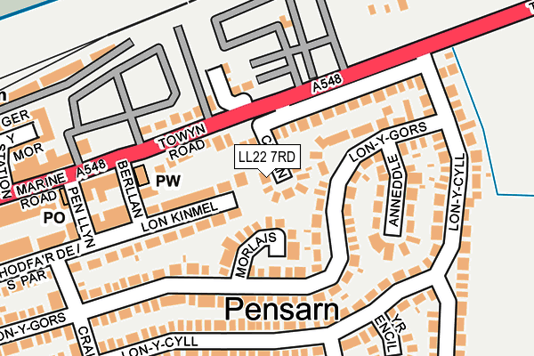 LL22 7RD map - OS OpenMap – Local (Ordnance Survey) LL22 7RD map - OS OpenMap – Local (Ordnance Survey)