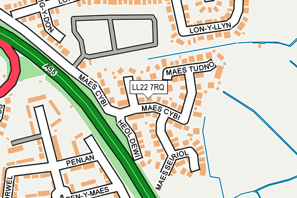 LL22 7RQ map - OS OpenMap – Local (Ordnance Survey) LL22 7RQ map - OS OpenMap – Local (Ordnance Survey)