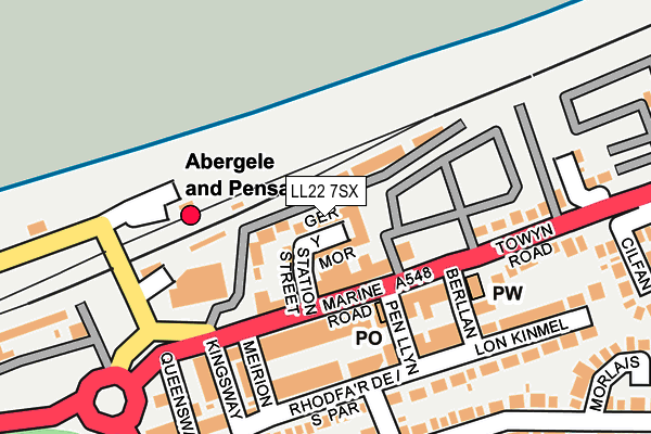 LL22 7SX map - OS OpenMap – Local (Ordnance Survey) LL22 7SX map - OS OpenMap – Local (Ordnance Survey)