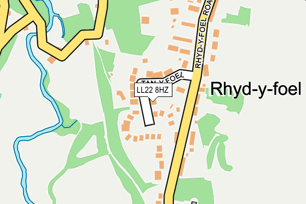 LL22 8HZ map - OS OpenMap – Local (Ordnance Survey) LL22 8HZ map - OS OpenMap – Local (Ordnance Survey)
