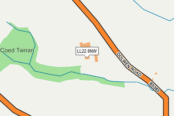 LL22 8NW map - OS OpenMap – Local (Ordnance Survey) LL22 8NW map - OS OpenMap – Local (Ordnance Survey)