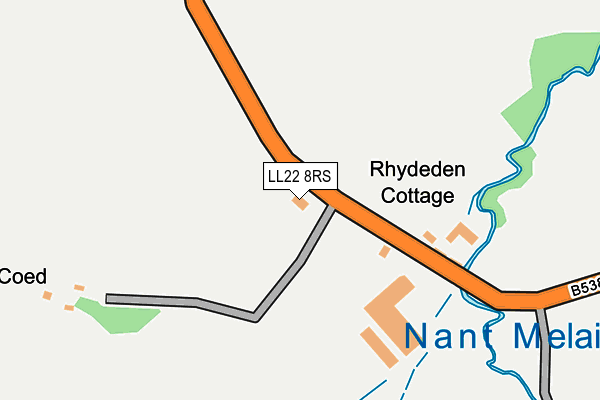LL22 8RS map - OS OpenMap – Local (Ordnance Survey) LL22 8RS map - OS OpenMap – Local (Ordnance Survey)