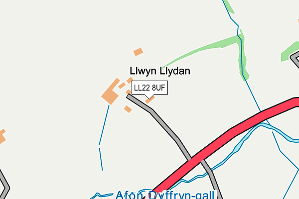 LL22 8UF map - OS OpenMap – Local (Ordnance Survey) LL22 8UF map - OS OpenMap – Local (Ordnance Survey)
