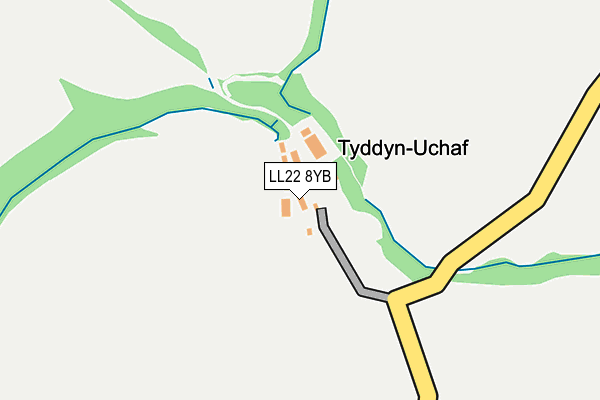 LL22 8YB map - OS OpenMap – Local (Ordnance Survey) LL22 8YB map - OS OpenMap – Local (Ordnance Survey)