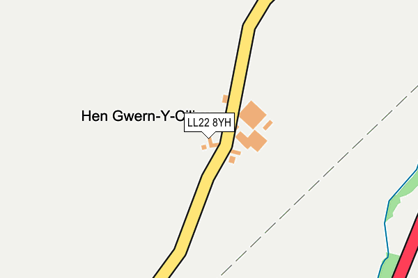 LL22 8YH map - OS OpenMap – Local (Ordnance Survey) LL22 8YH map - OS OpenMap – Local (Ordnance Survey)
