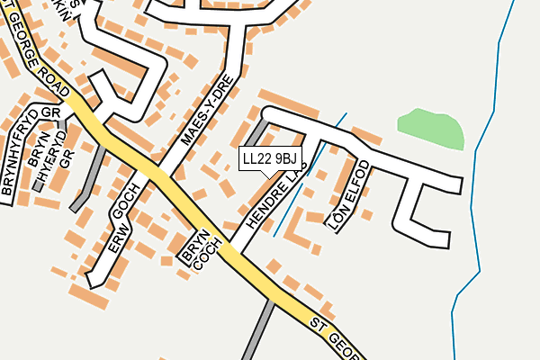 LL22 9BJ map - OS OpenMap – Local (Ordnance Survey) LL22 9BJ map - OS OpenMap – Local (Ordnance Survey)