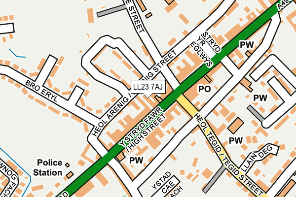 LL23 7AJ map - OS OpenMap – Local (Ordnance Survey) LL23 7AJ map - OS OpenMap – Local (Ordnance Survey)