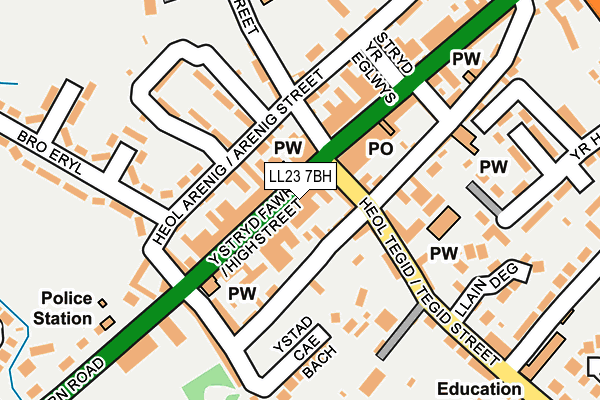 LL23 7BH map - OS OpenMap – Local (Ordnance Survey) LL23 7BH map - OS OpenMap – Local (Ordnance Survey)