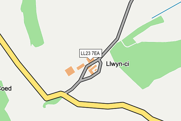 LL23 7EA map - OS OpenMap – Local (Ordnance Survey) LL23 7EA map - OS OpenMap – Local (Ordnance Survey)