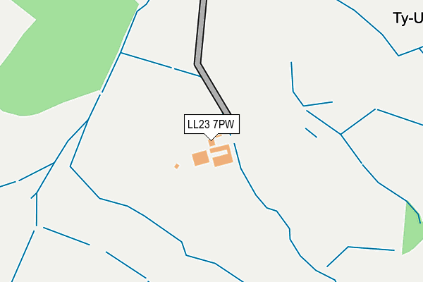 LL23 7PW map - OS OpenMap – Local (Ordnance Survey) LL23 7PW map - OS OpenMap – Local (Ordnance Survey)