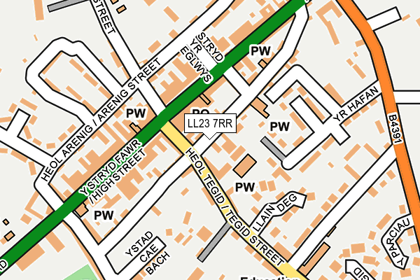 LL23 7RR map - OS OpenMap – Local (Ordnance Survey) LL23 7RR map - OS OpenMap – Local (Ordnance Survey)
