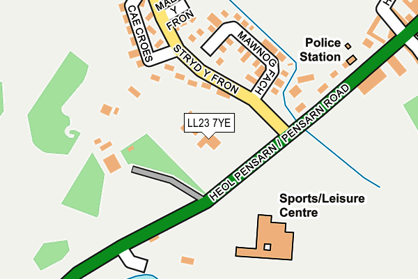 LL23 7YE map - OS OpenMap – Local (Ordnance Survey) LL23 7YE map - OS OpenMap – Local (Ordnance Survey)