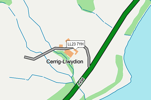 LL23 7YH map - OS OpenMap – Local (Ordnance Survey) LL23 7YH map - OS OpenMap – Local (Ordnance Survey)