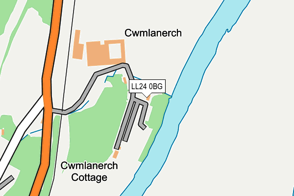 LL24 0BG map - OS OpenMap – Local (Ordnance Survey) LL24 0BG map - OS OpenMap – Local (Ordnance Survey)