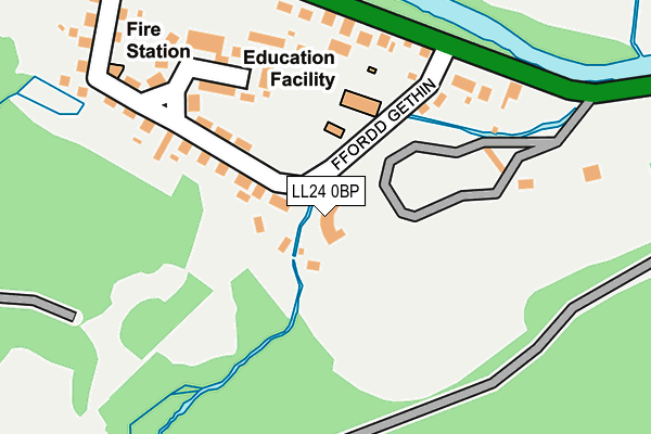 LL24 0BP map - OS OpenMap – Local (Ordnance Survey) LL24 0BP map - OS OpenMap – Local (Ordnance Survey)
