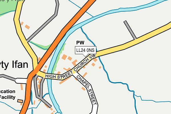 LL24 0NS map - OS OpenMap – Local (Ordnance Survey) LL24 0NS map - OS OpenMap – Local (Ordnance Survey)