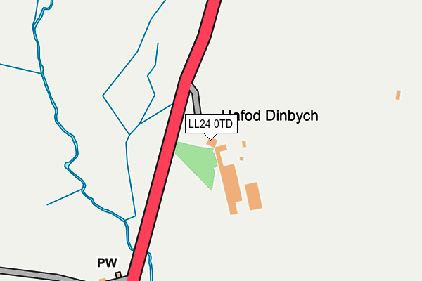 LL24 0TD map - OS OpenMap – Local (Ordnance Survey) LL24 0TD map - OS OpenMap – Local (Ordnance Survey)
