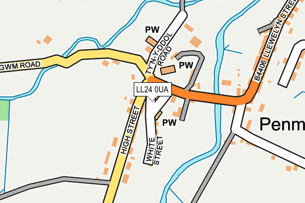 LL24 0UA map - OS OpenMap – Local (Ordnance Survey) LL24 0UA map - OS OpenMap – Local (Ordnance Survey)
