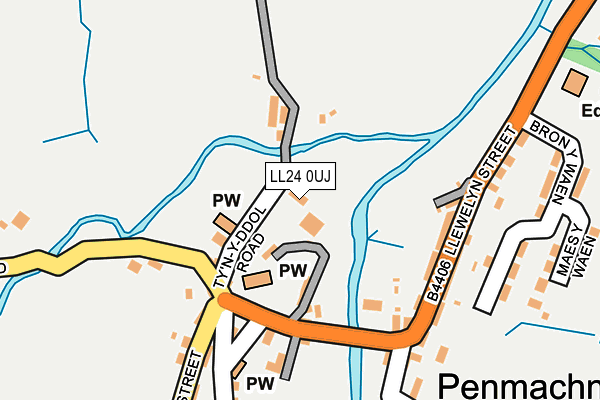 LL24 0UJ map - OS OpenMap – Local (Ordnance Survey) LL24 0UJ map - OS OpenMap – Local (Ordnance Survey)