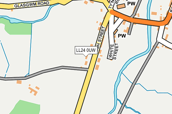 LL24 0UW map - OS OpenMap – Local (Ordnance Survey) LL24 0UW map - OS OpenMap – Local (Ordnance Survey)