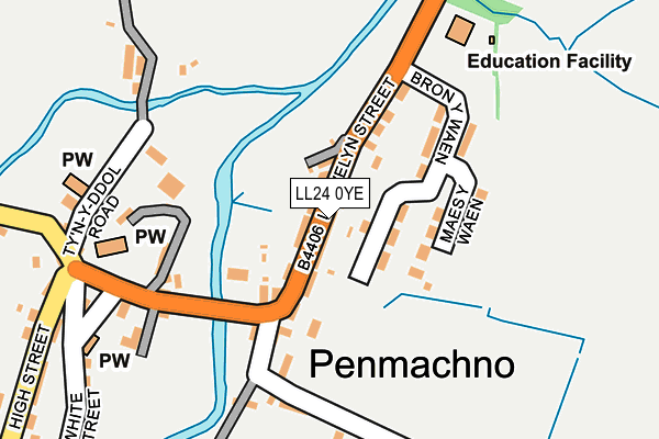 LL24 0YE map - OS OpenMap – Local (Ordnance Survey) LL24 0YE map - OS OpenMap – Local (Ordnance Survey)