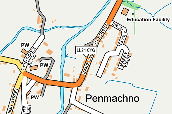 LL24 0YG map - OS OpenMap – Local (Ordnance Survey) LL24 0YG map - OS OpenMap – Local (Ordnance Survey)