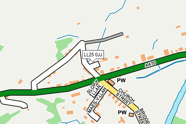 LL25 0JJ map - OS OpenMap – Local (Ordnance Survey) LL25 0JJ map - OS OpenMap – Local (Ordnance Survey)