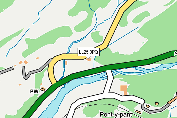 LL25 0PQ map - OS OpenMap – Local (Ordnance Survey) LL25 0PQ map - OS OpenMap – Local (Ordnance Survey)