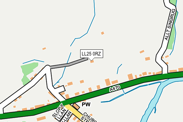 LL25 0RZ map - OS OpenMap – Local (Ordnance Survey) LL25 0RZ map - OS OpenMap – Local (Ordnance Survey)