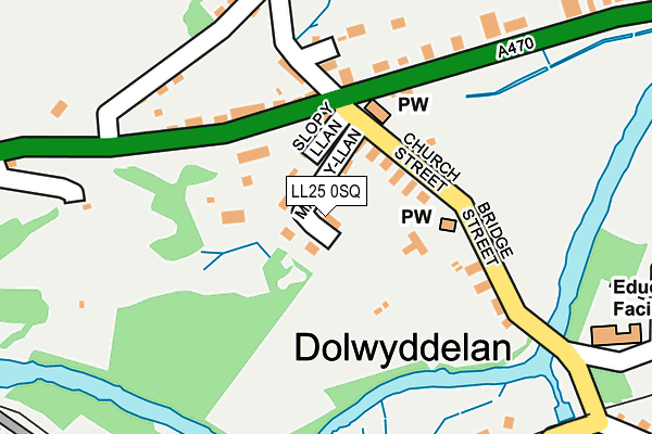 LL25 0SQ map - OS OpenMap – Local (Ordnance Survey) LL25 0SQ map - OS OpenMap – Local (Ordnance Survey)