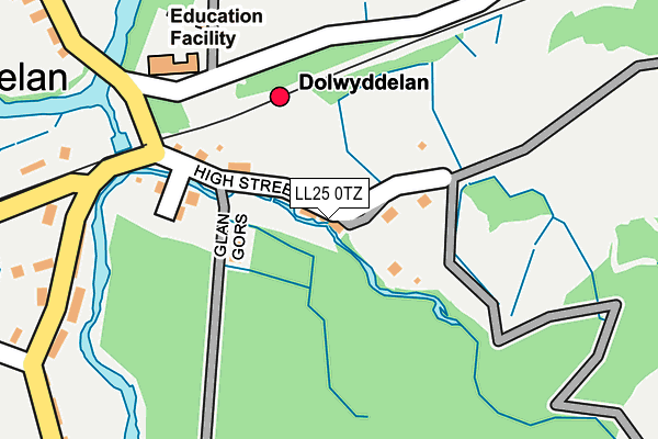 LL25 0TZ map - OS OpenMap – Local (Ordnance Survey) LL25 0TZ map - OS OpenMap – Local (Ordnance Survey)
