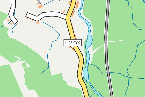 LL25 0YX map - OS OpenMap – Local (Ordnance Survey) LL25 0YX map - OS OpenMap – Local (Ordnance Survey)