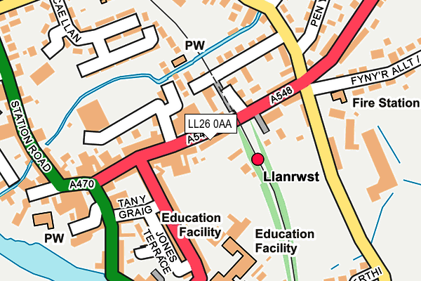 LL26 0AA map - OS OpenMap – Local (Ordnance Survey) LL26 0AA map - OS OpenMap – Local (Ordnance Survey)