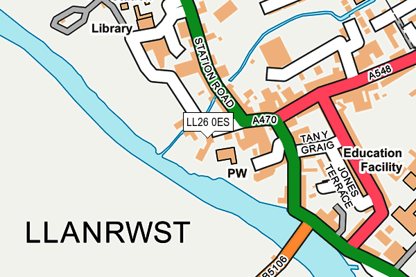 LL26 0ES map - OS OpenMap – Local (Ordnance Survey) LL26 0ES map - OS OpenMap – Local (Ordnance Survey)