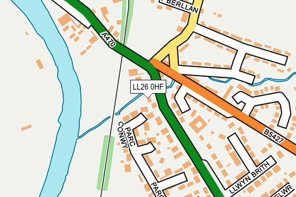 LL26 0HF map - OS OpenMap – Local (Ordnance Survey) LL26 0HF map - OS OpenMap – Local (Ordnance Survey)