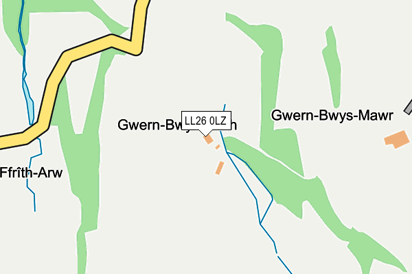 LL26 0LZ map - OS OpenMap – Local (Ordnance Survey)