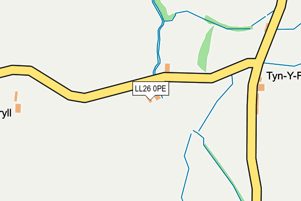 LL26 0PE map - OS OpenMap – Local (Ordnance Survey) LL26 0PE map - OS OpenMap – Local (Ordnance Survey)