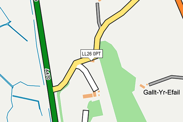 LL26 0PT map - OS OpenMap – Local (Ordnance Survey) LL26 0PT map - OS OpenMap – Local (Ordnance Survey)