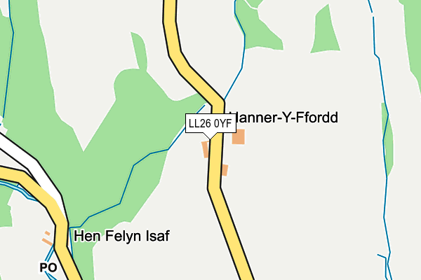 LL26 0YF map - OS OpenMap – Local (Ordnance Survey) LL26 0YF map - OS OpenMap – Local (Ordnance Survey)