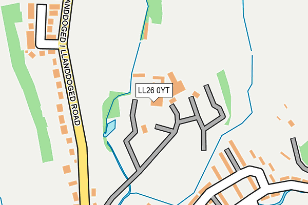 LL26 0YT map - OS OpenMap – Local (Ordnance Survey) LL26 0YT map - OS OpenMap – Local (Ordnance Survey)
